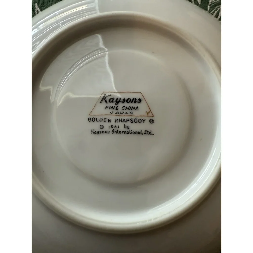 Kaysons Fina China Japan Vtg. Golden Rhapsody 1961 Cups & Saucers Set Of 6